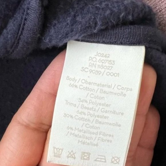 Boden Whitstable Navy Pink Striped Jersey Bomber Jacket Full Zip Size 8 - Picture 6 of 6